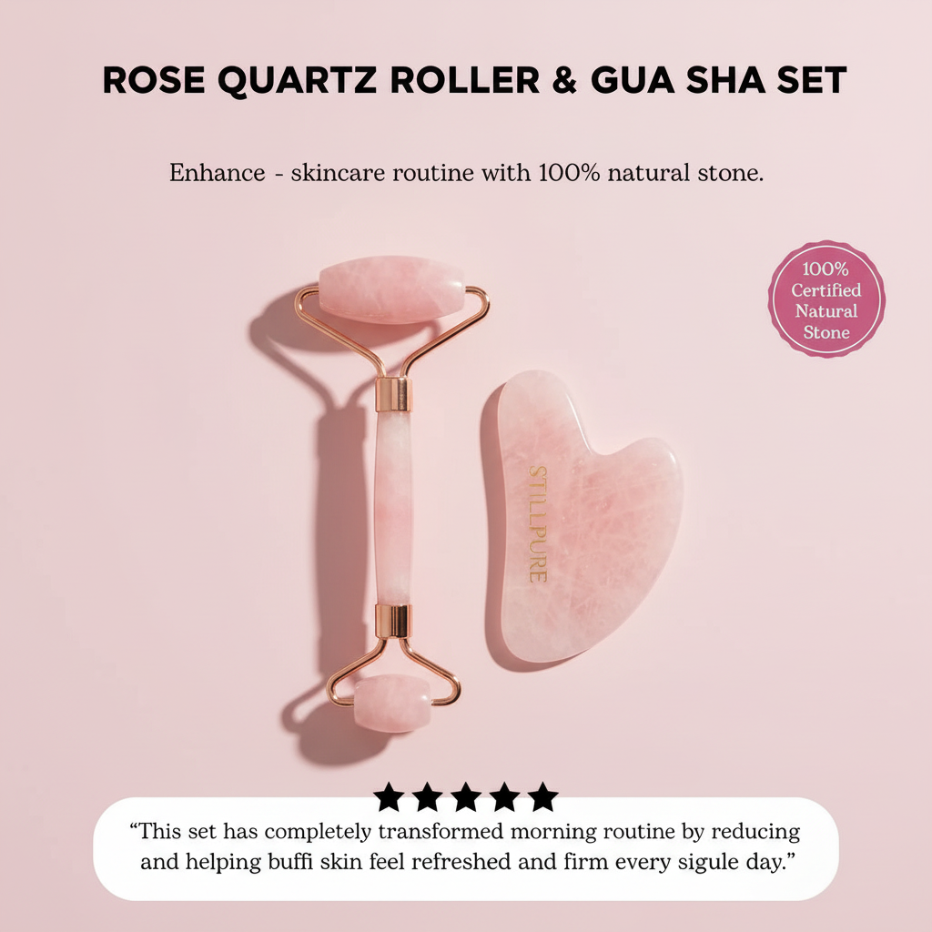 Rose Quartz Roller & Gua Sha Set